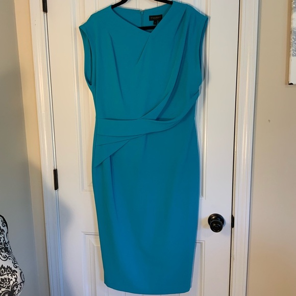 Donna Karan Teal Asymmetrical Dress - Picture 1 of 5